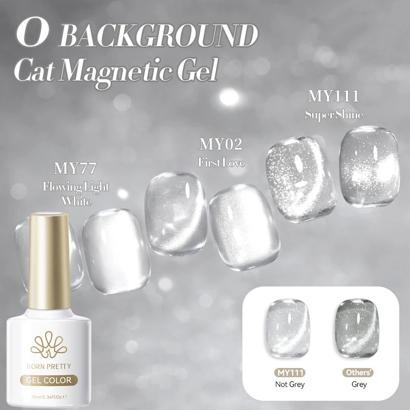 

BORN PRETTY HEMA TPO Free White Super Shine Cat Magnetic Eye Gel Polish 10ml Crystal Flowing Light Soak Off UV Nail Art Manciure