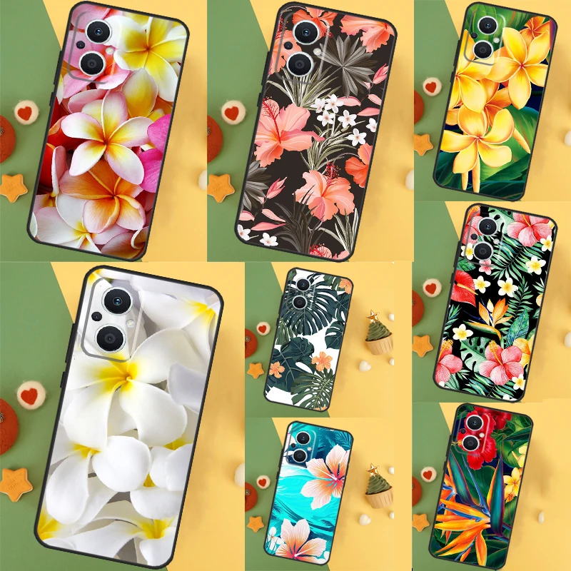 Tropical Paradise Hawaiian Flower Case For OPPO Reno 8T 4Z 5Z 11F 10 Pro 4 5 6 8 7 Lite OPPO Find X6 X5 Pro X2 X3 Neo Cover