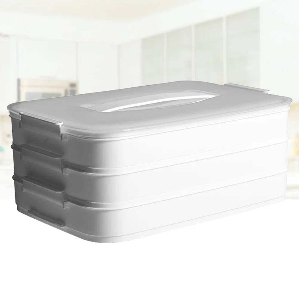 

Plastic Food Containers Stackable Crisper Box for Fridge Freezer Cabinet Drawer White 3-Layer Refrigerator Storage Box