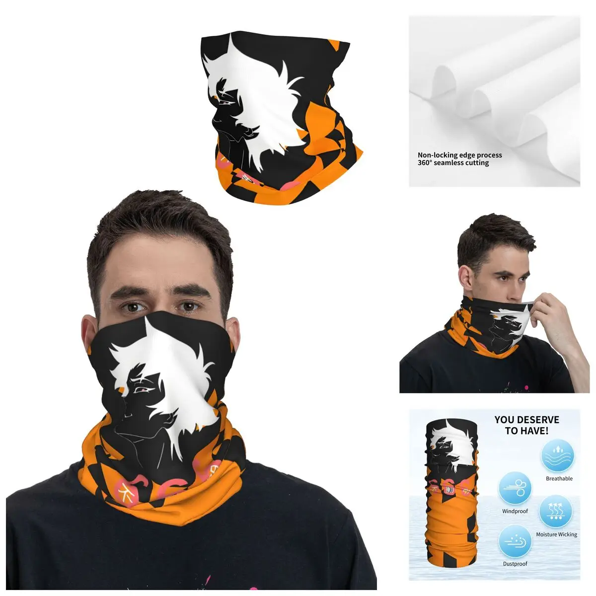 Rad Motocross Bandana Neck Cover Printed Devilman Face Scarf Hiking Unisex Adult All Season