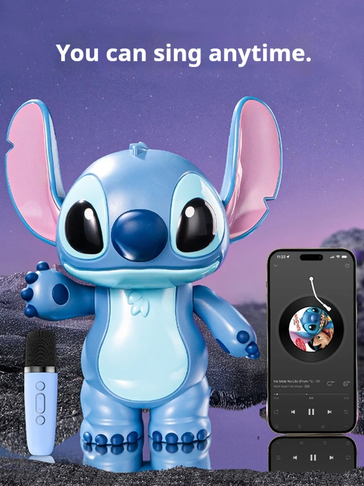 

Disney Lilo & Stitch Stitch Children Cartoon Microphone Integrated Bluetooth Speaker Toy Ornaments Decorated Birthday Gift