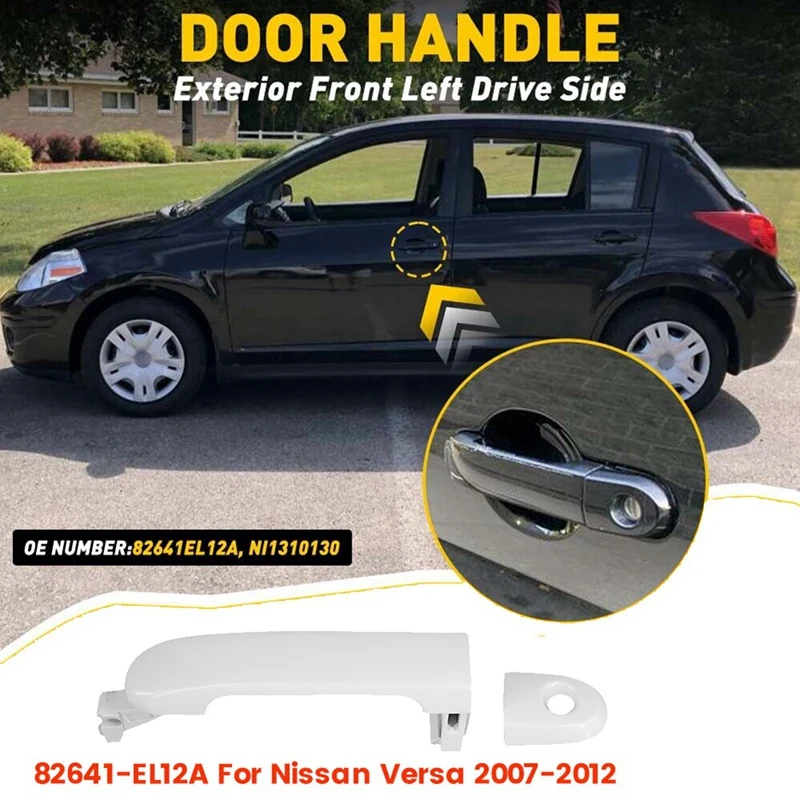 82641-EL12A Front Driver Side Exterior Door Handle W/Keyhole For Nissan Versa 2007-2012 Outside Door Puller 82641EL12A