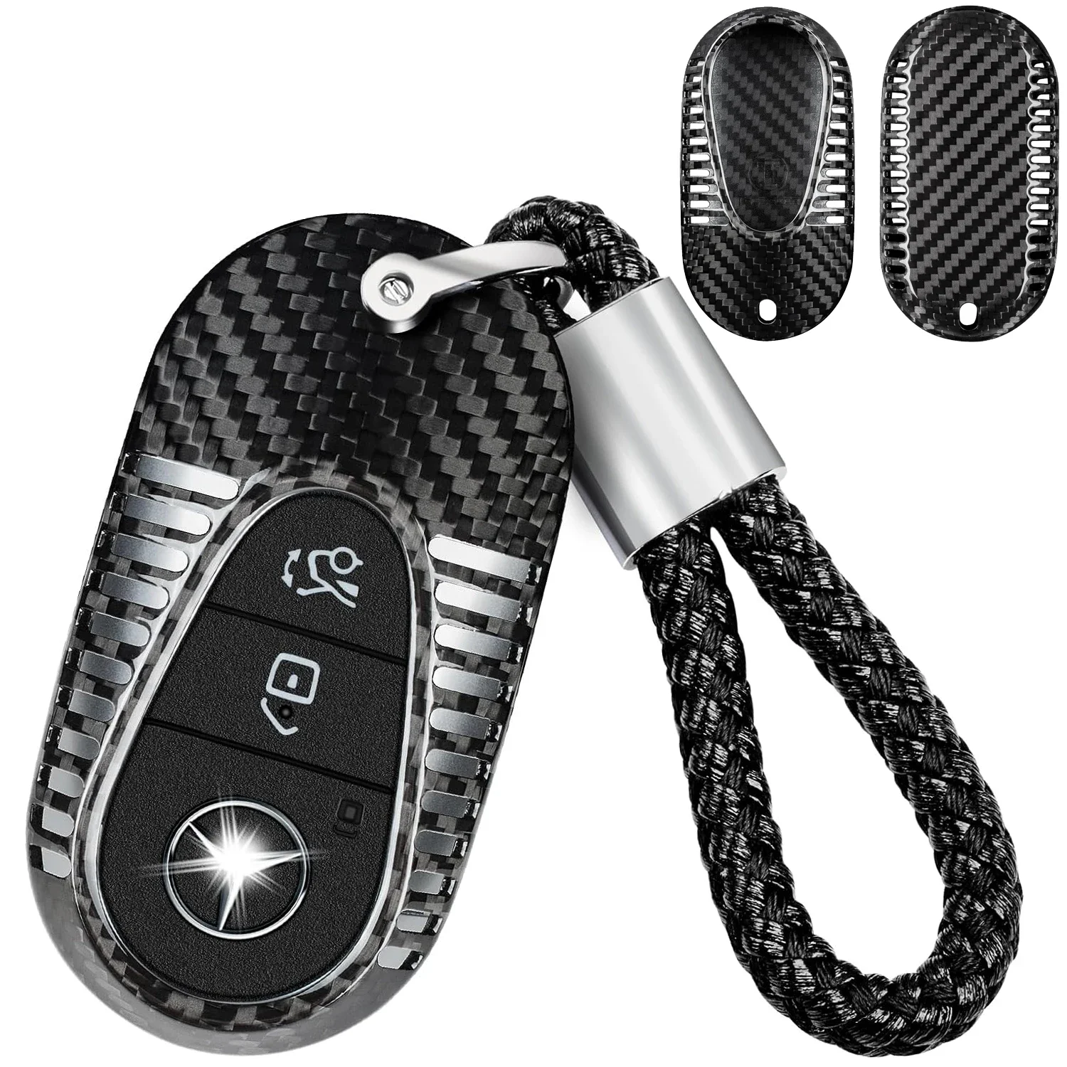 

Carbon Fiber Key Cover For Mercedes Benz EQS450+ 2020-2023, Key Fob Shell Case Protector For Benz G-Class E-Class 2020-2023