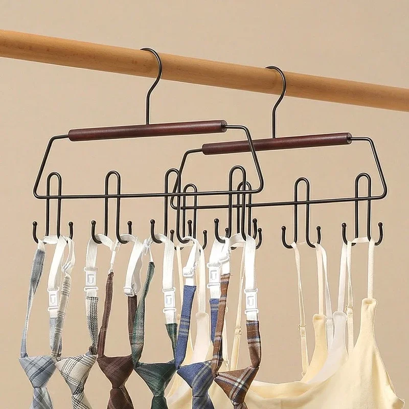 1pcs Iron Tie Hangers,Multifunctional Storage Organizers for Underwear Tank Tops,Multi-Hook Clothes Drying Rack for Dorm Home