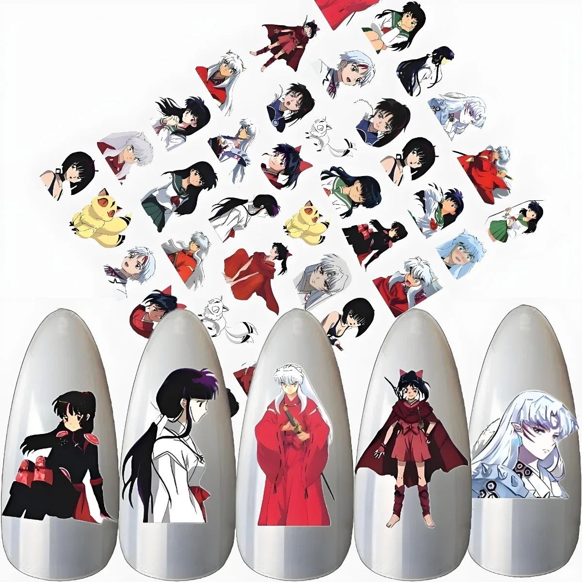 TSC-264-265 , Inuyasha, Morha, autocollant d'art d'ongle de chasseur d'anime pour la mode d'ongle de bricolage