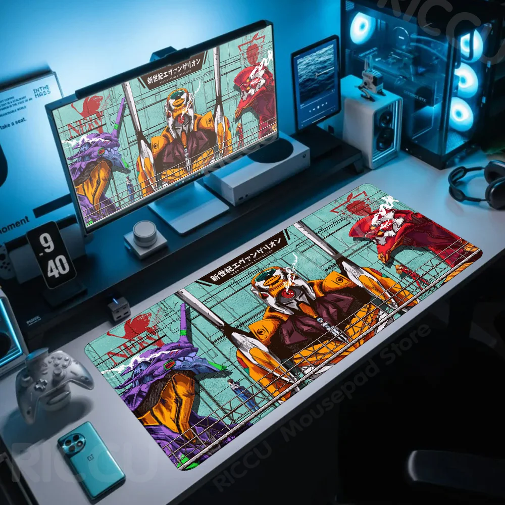 Notebook Large Mats male E-Evangelione Mouse Pad Gamer Desk XXL Rug Office Accessories Computer Carpets Anime PC E-Sports Pad