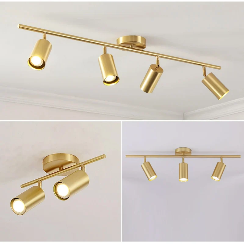 GU10 LED Ceiling Spotlight Track Light Spot Lighting Fixture Rail For Store Kitchen Home Decoration Bedroom Lamps Living Room