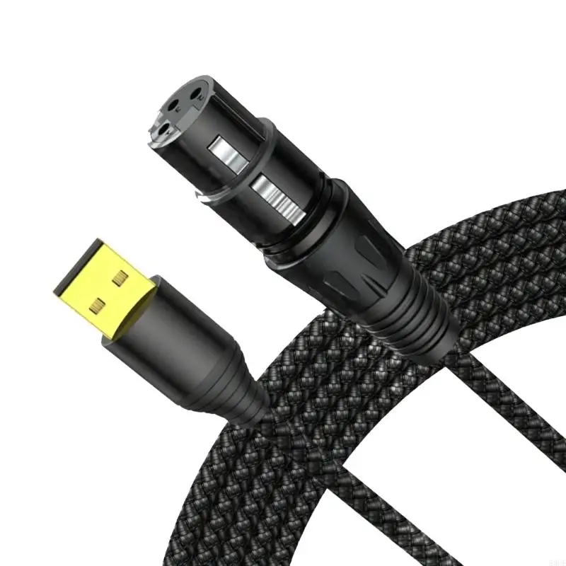 Exclusive Gold USB To XL.R Link Cable With Shielding 1.5m Polyamide Plaited For Pickup Lecturer Increaser Systems 83CE