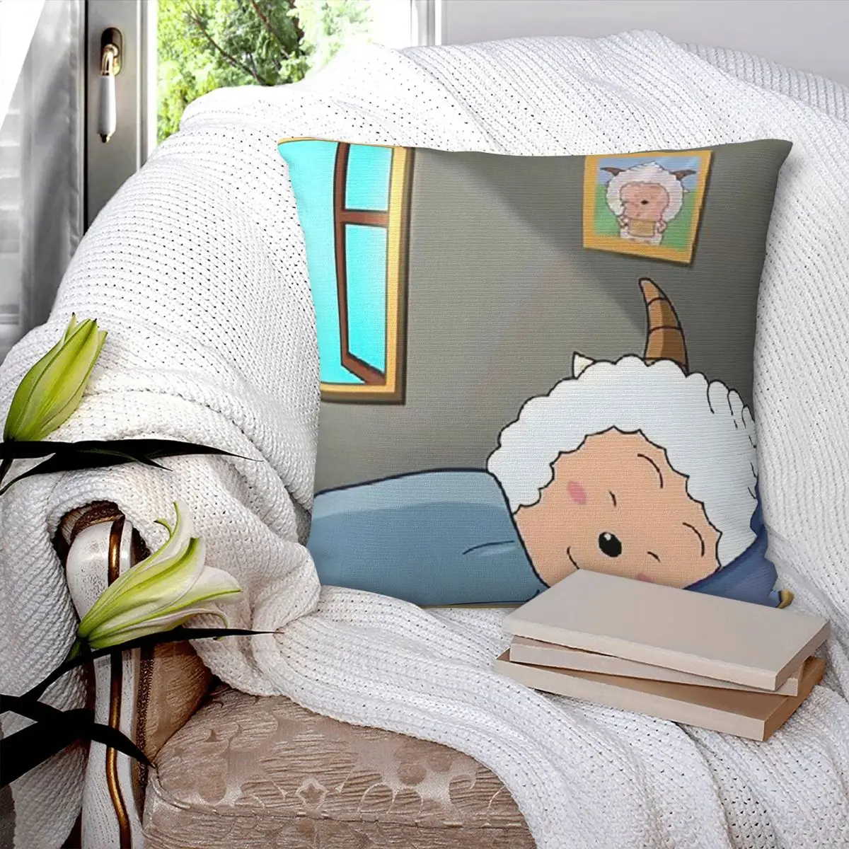Love To Sleep Lazy Goat Square Pillowcase Cushion Cover Pillow Case Throw Pillow Cover for Home Bedroom Car