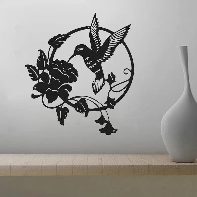 Arte de parede de metal, beija-flor, decoração ao ar livre, moderna, esculturas de parede para casa, jardim, quintal, sala de estar