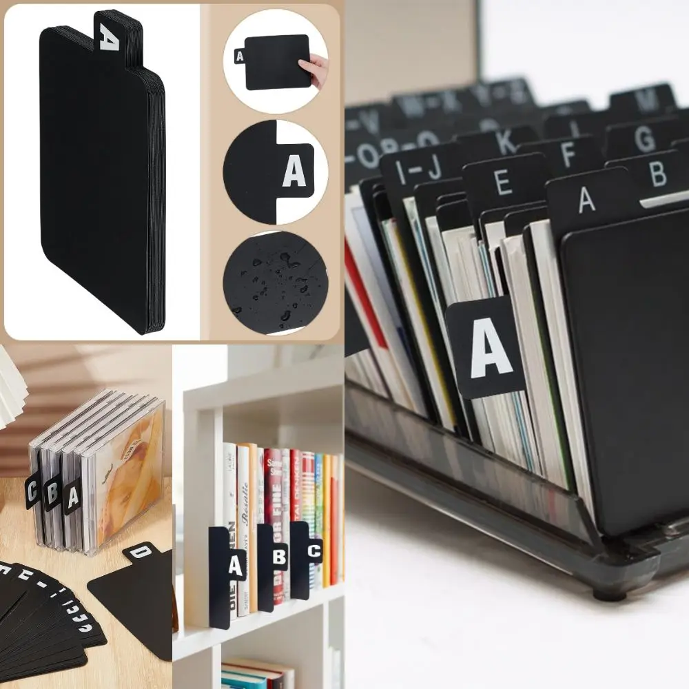 

A-Z 26 Letters Alphabetical Labeling Bookmarks Plastic Dividers Label Stickers Category Identification Cards Premium Feel
