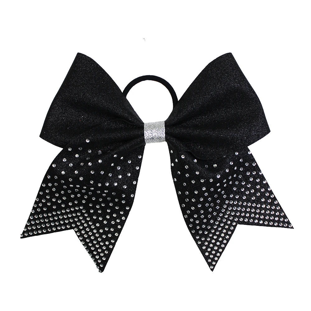 12pcs/Lot 8 Inches Senior Glitter Custom Personalized Patty Gift Sparkly Bow Diy Color and Rhinestone for Girls Cheer Hair Bow