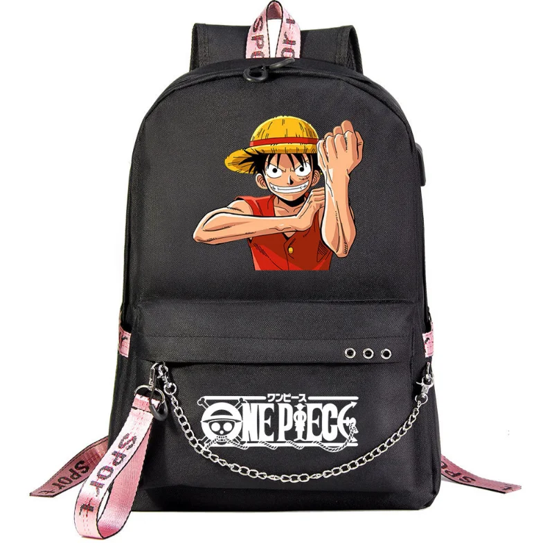 One Piece New Luffy Student Schoolbag Waterproof Shoulder Pad Large Capacity Lightweight Cartoon Casual Backpack