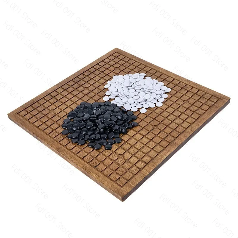 Dual‑Use Enclosure Chessboard Torreya Wood Go Chess Jar with Yunzi Go Stone Pieces for Board Game Collection