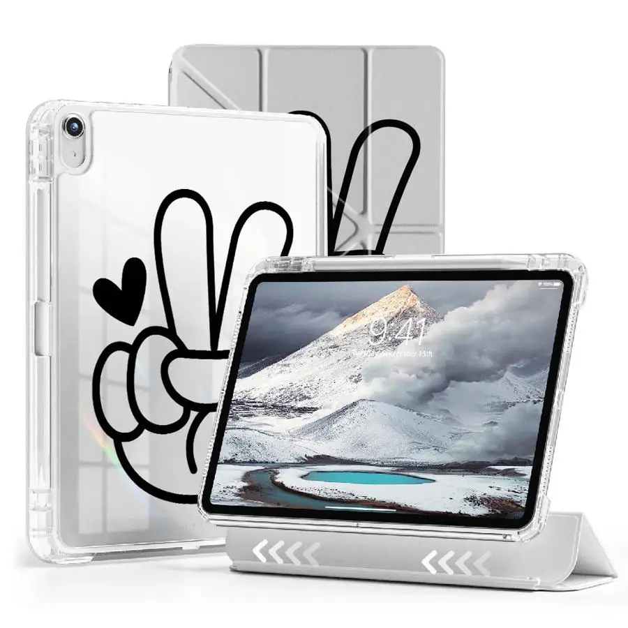 

Tablet Case For iPad Pro 2025 11th 10th 9th 8th 7th 12.9inch Air 4 5 M3 M2 M4 11inch Mini 6 7 Holder Cover Y-Fold Line Gesture