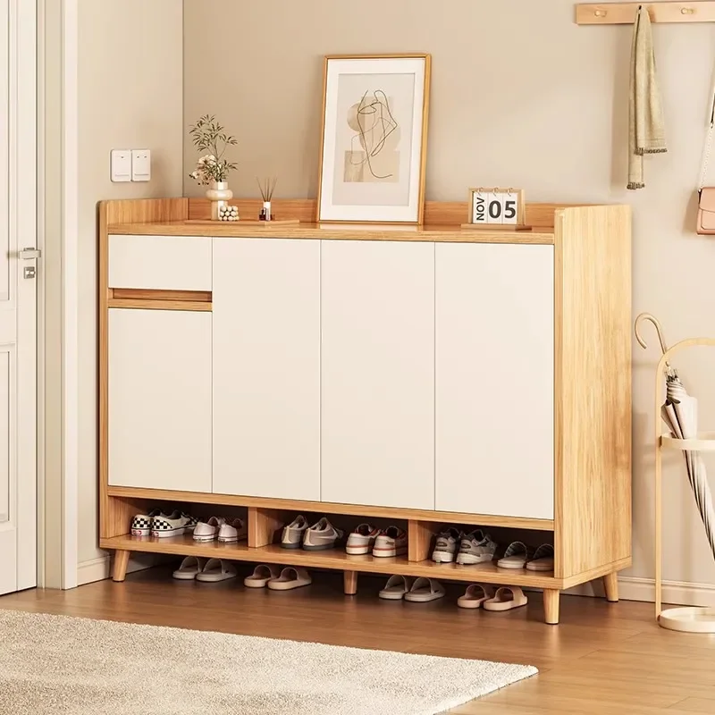 Integrated Entrance Shoe Cabinet Multi-layer Large Capacity Indoor Outdoor Corridor Storage Rack for Household Rental House