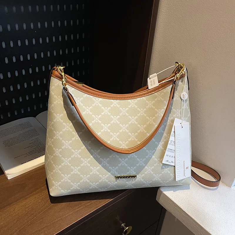 

2025 Summer Vintage Tote Bag for Women Spacious Shoulder Purse Adjustable Crossbody Strap Work Commute Bag with Top Handle