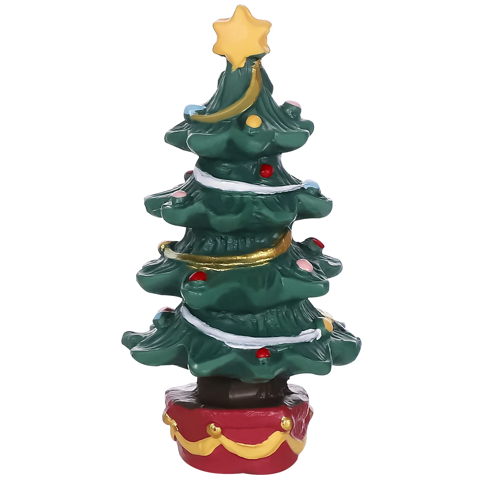 

Festive Mini Resin Xmas Tree Craft Ornament Holiday Desktop Decoration for Christmas Party Tabletop Decorative Display