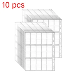 For Coins Albums 12/20/30/42 Pocket Coins Collection PVC Transparent Inside Pages Coins Loose Leaf Organizer Bag 10PCS Album