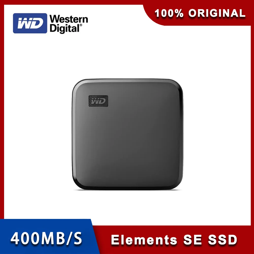 Портативный твердотельный накопитель Western Digital WD Elements SE, SSD, 480 ГБ, 1 ТБ, скорость чтения до 400 Мб/с, кабель USB 3,0