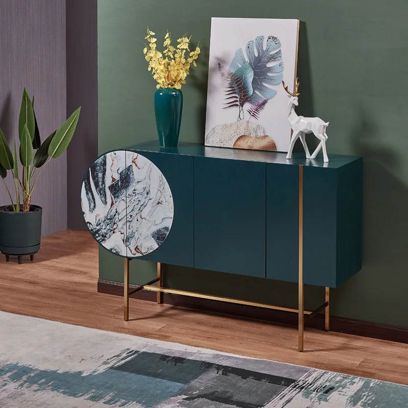 Italian light luxury partition entrance cabinet dining side cabinet all solid wood modern simple living room furniture storage