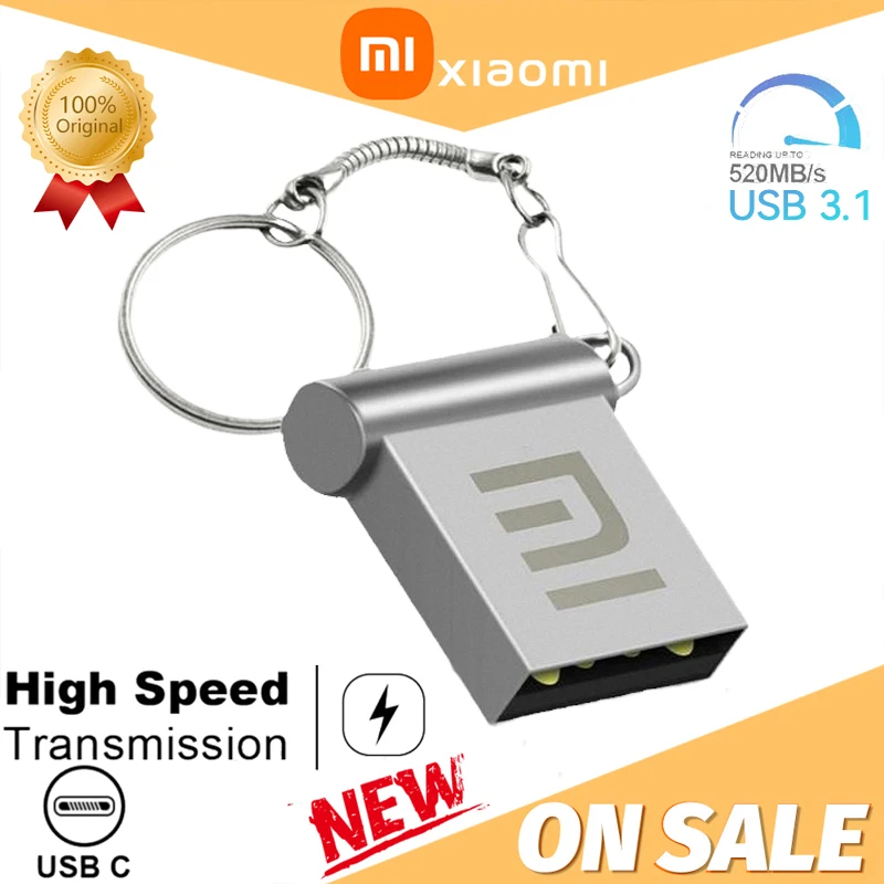 Xiaomi 2TB Pen Drive Flash Drives Usb 3.1 High Speed Pendrive Metal 1TB High Speed Portable Memoria Disk Data Transmission