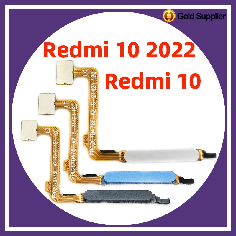 Original For Xiaomi Redmi 10 2022 2021 Fingerprint Sensor Scanner Touch ID Connect Motherboard home button Flex Cable