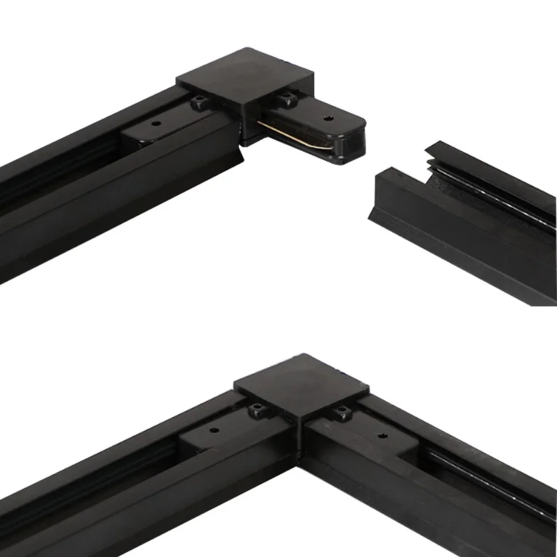 0.5m black white 2 wire track rail straight L T cross connector jointer for 2 wire track light LED spotlight rails