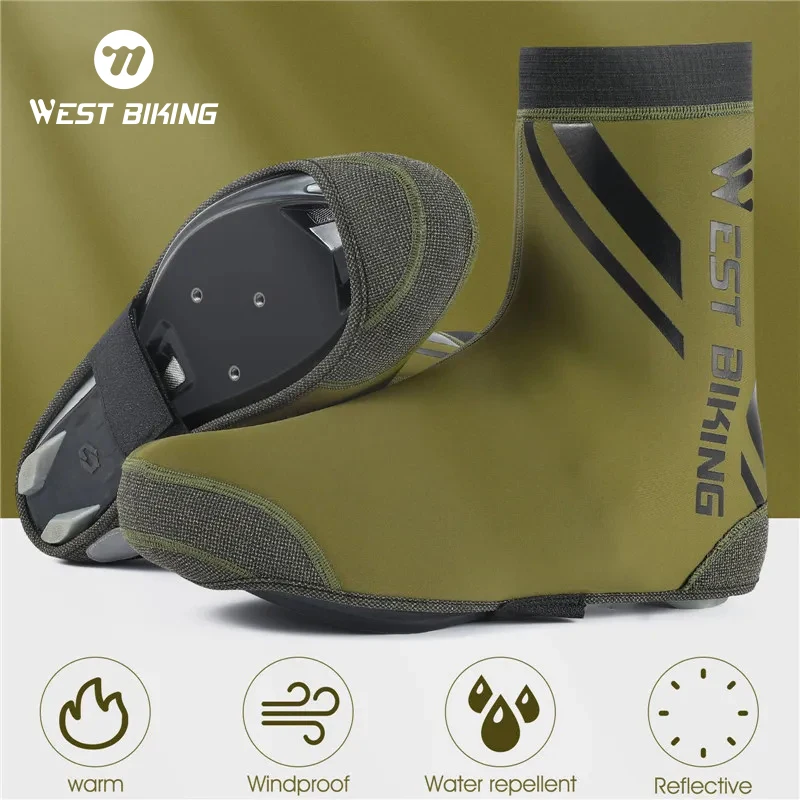 WEST BIKING Cycling Shoe Cover Windproof Warm Neoprene Bicycle Boot Cover Half Shoe Cover MTB Road Bike Waterproof Overshoes