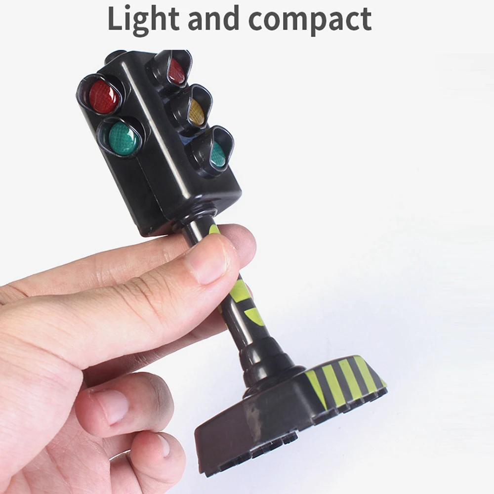 Traffic Signal Light Model Child Toddlers Early Safety Educational Toy Mini LED Lamp Street Train Railway Scenes Building Kits