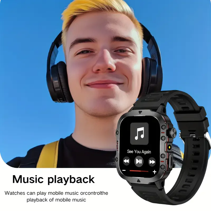 جديد وعرة ساعة ذكية الرجال الساعات الرياضية في الهواء الطلق 1.81 "شاشة BT دعوة Smartwatch AI صوت الرجال الرياضة سوار مقاوم للماء الرجال