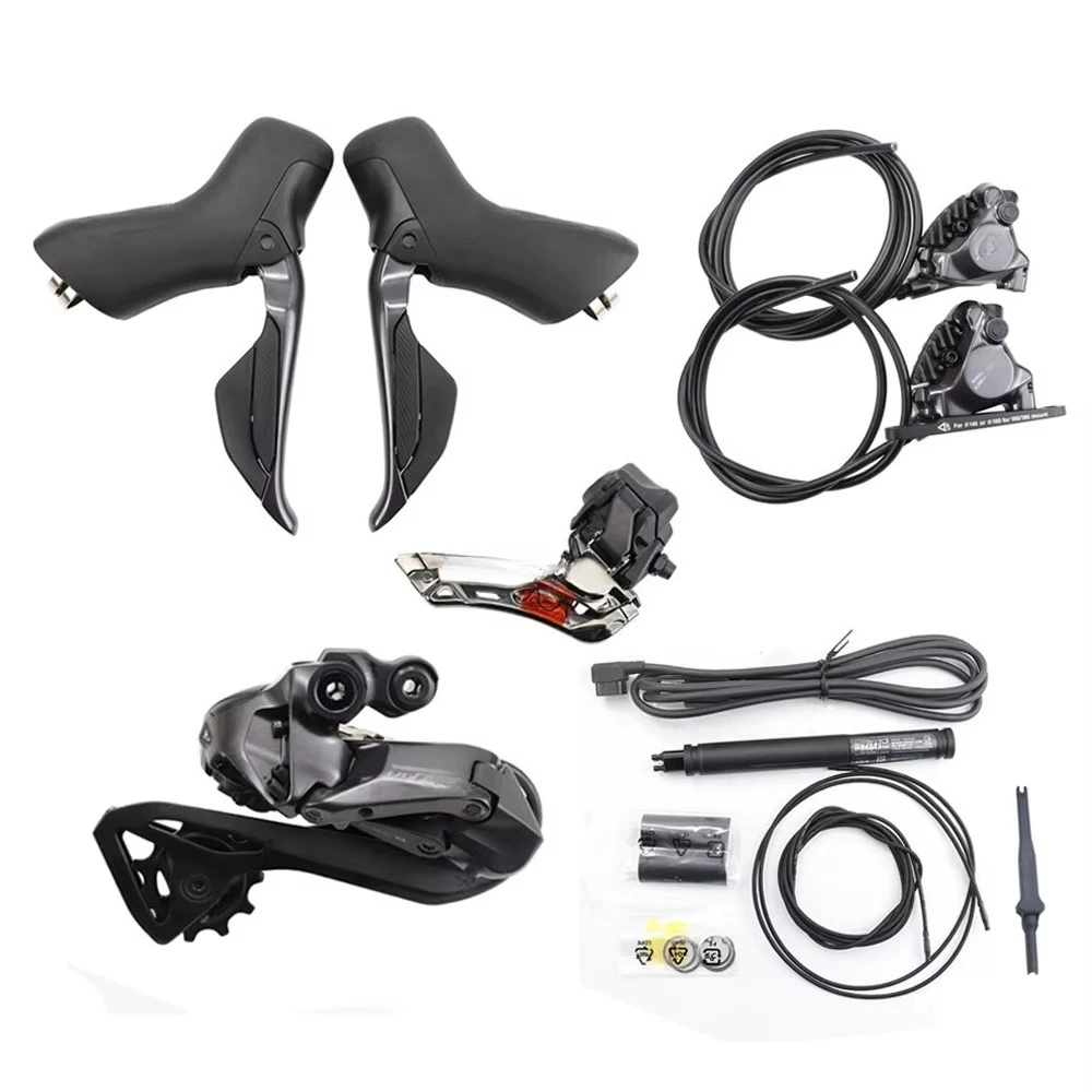 2x12 Speed Electronic Road Bike Groupset Front Rear Derailleur Hydraulic Disc Brake Complete Cycling Components Set Fit Road