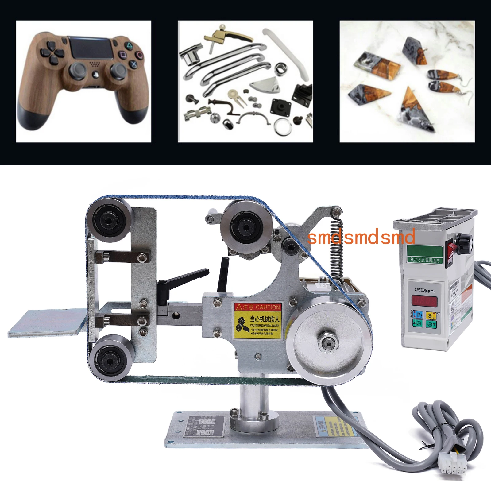 Belt Sander , Adjustable Worktable, Low Noise, Flat Grinding Frame, Safe Design, for Concave and Large Surfac
