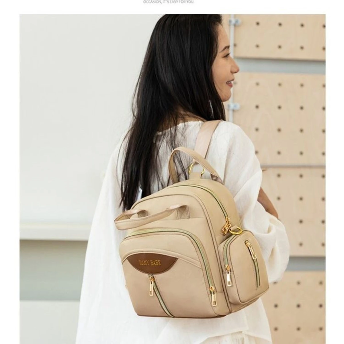 Fashion 2026 New Diaper Bags for Mother Waterproof Large Capacity Solid Polyester Diaper Backpacks Travel Bag for Newborn Baby