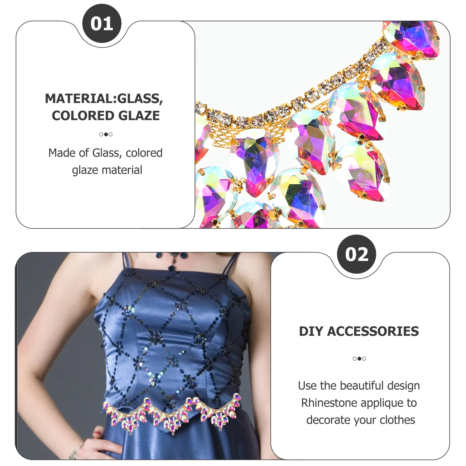 

Glass Rhinestones Appliques Wedding Decor Garment Embellishments DIY Patches Clothes Accessories Sash Belt