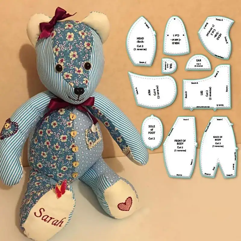 hot sale acrylic memory bear template ruler tool practical transparent sewing pattern templates for cutting fabric clothes