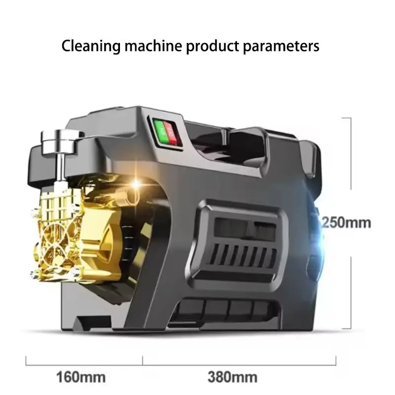 6800W High-Power 220V 7M Long Gun Car Washer  Adjustable Pressure Short Gun Cleaning Machine with Water Gun and Water Pump