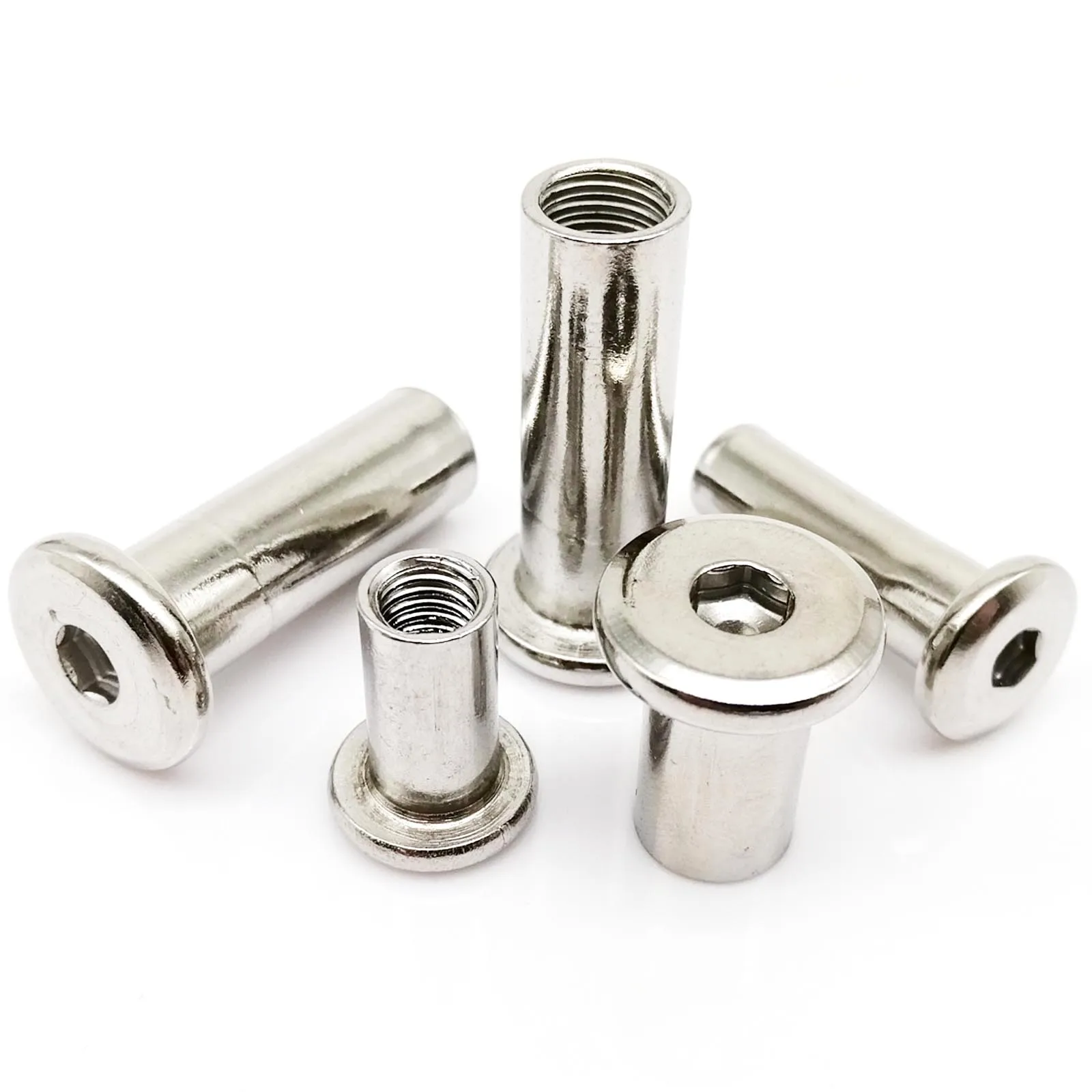 

M3 M4 M5 M6 M8 M10 304 Stainless Steel Large Flat Hex Hexagon Socket Head Furniture Rivet Connector Insert Joint Sleeve Cap Nut