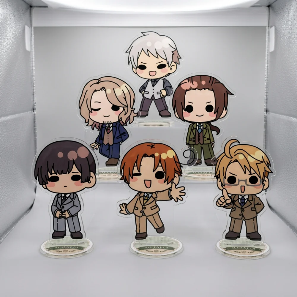 Llavero de acrílico Hetalia Axis Powers de 10 cm, diseño HD Chibi, lindos personajes Wang Yao, Alfred, Feliciano, Gilbert, Kiku, Francis, decoración de escritorio, regalo para fans