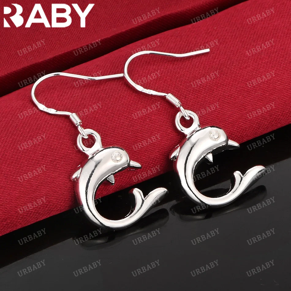 

URBABY 925 Sterling Silver Earrings Dolphin Drop Earrings For Women Jewelry Fashion Party and Daily Wear