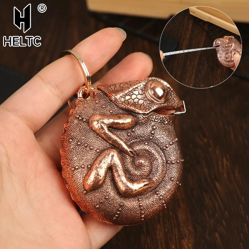 Chameleon Tape Measure Steel Ruler With Keychain Portable Realistic Animals Pendant Measuring Tool