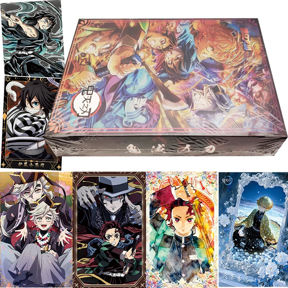 

Demon Slayer Collection Cards Kamado Tanjiro Comic Cover Character Watercolor Style Exquisite Anime Color Paper Cards Kids Gifts