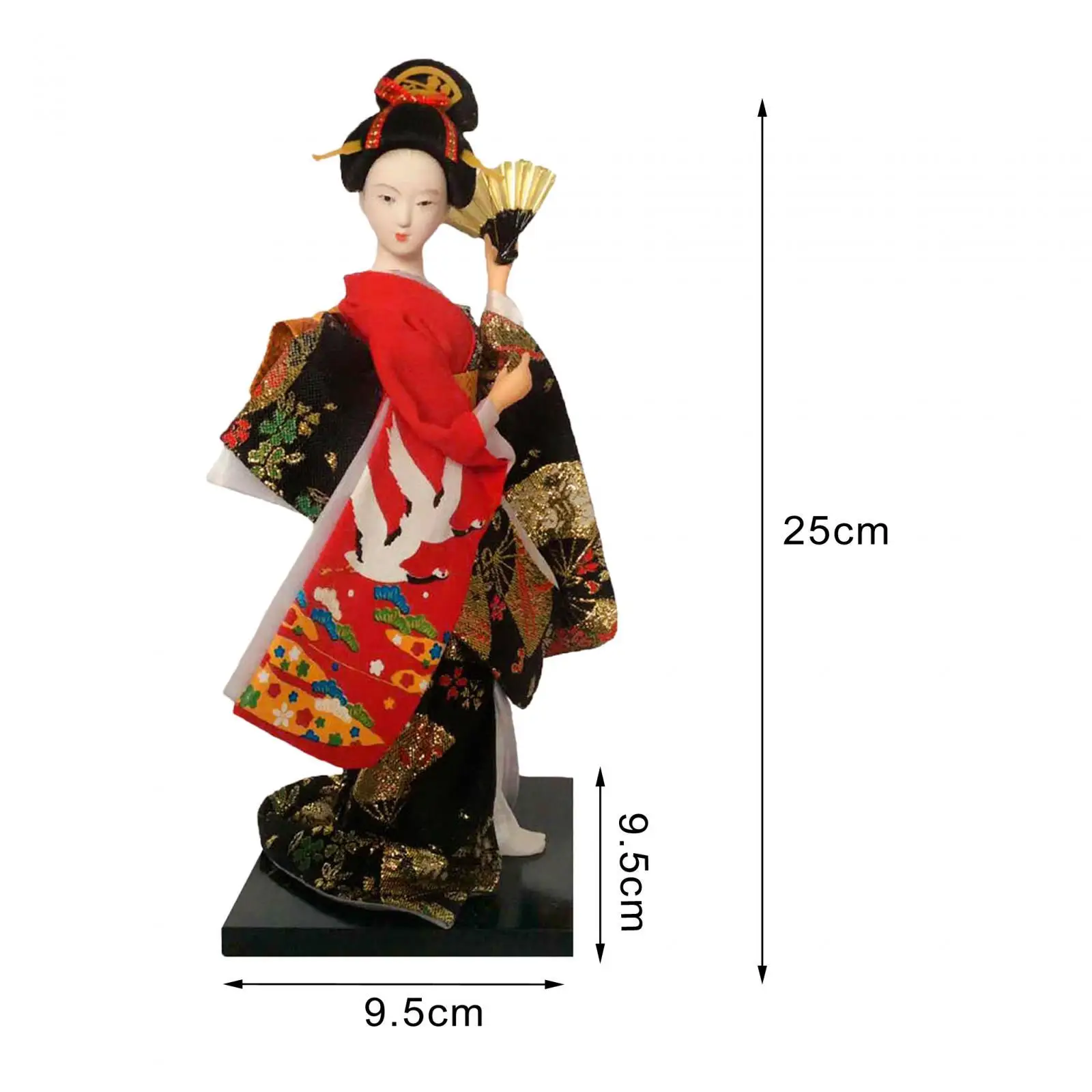 Ethnic Japanese Geisha Dolls Free Standing 9" Handicraft Oriental Ancient Kabuki