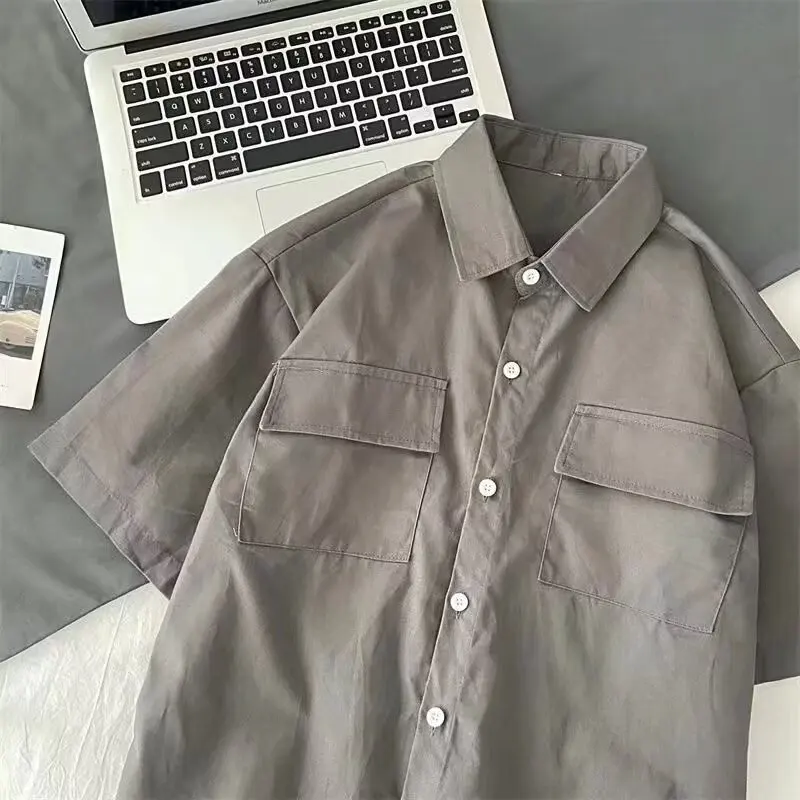 

Мужская свободная летняя рабочая одежда в корейском стиле, трендовая, молодежная, свободного кроя