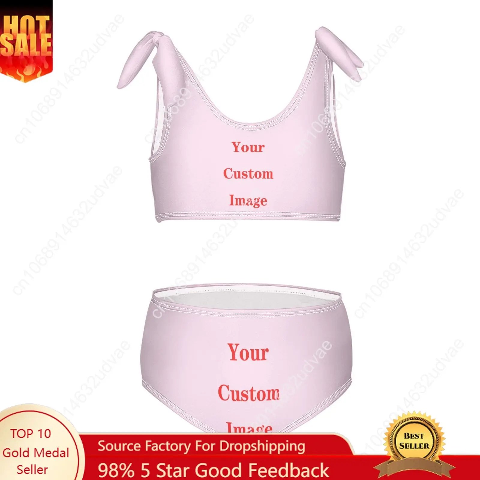Children's Swimwear Two Piece Personalized customized images Swimsuit For Girls Summer Bikini Sets Kids Swimsuit Lovely Swimwear