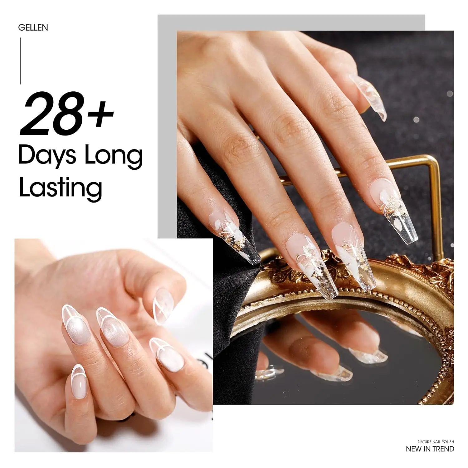 GELLEN Clear Builder Gel Nails Polish 7 in 1 Exetension for Thickening Sculpting Natural Nail Strengthener Supplies Art Home DIY