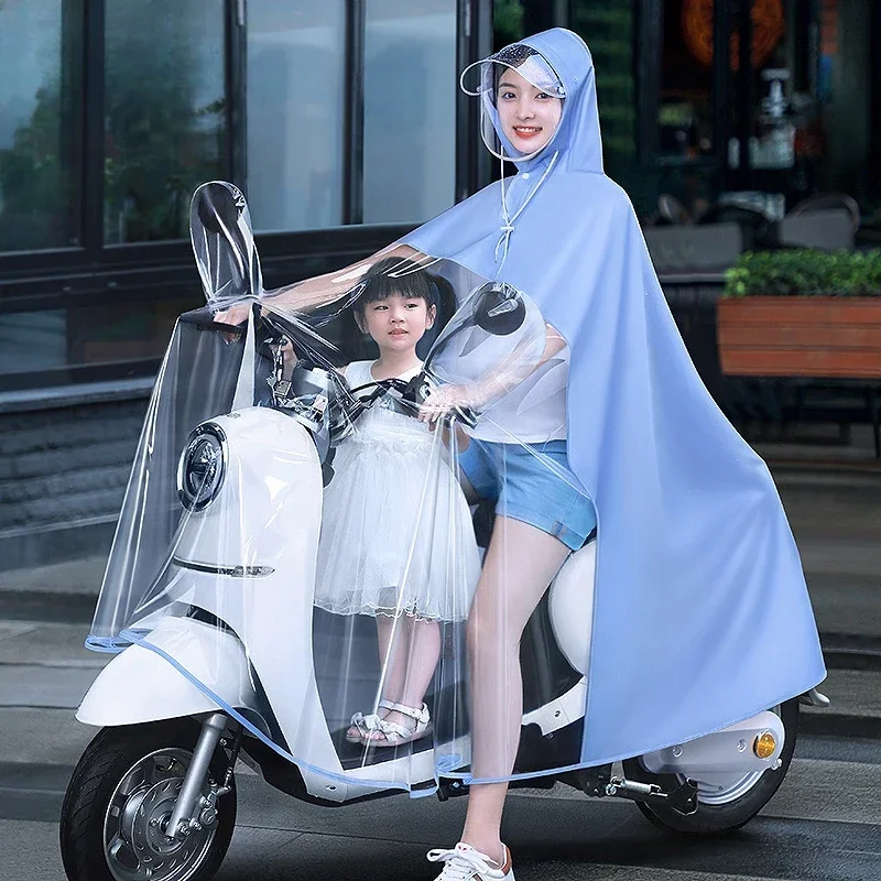 New Arrival Waterproof High Quality Transparent for Parent-child Perfect Long Raincoat for Electric Bikes