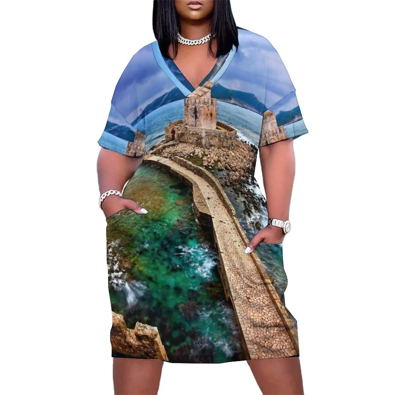 

The Tower of the Sea Loose Pocket Dress Women's skirt women's fashion dresses