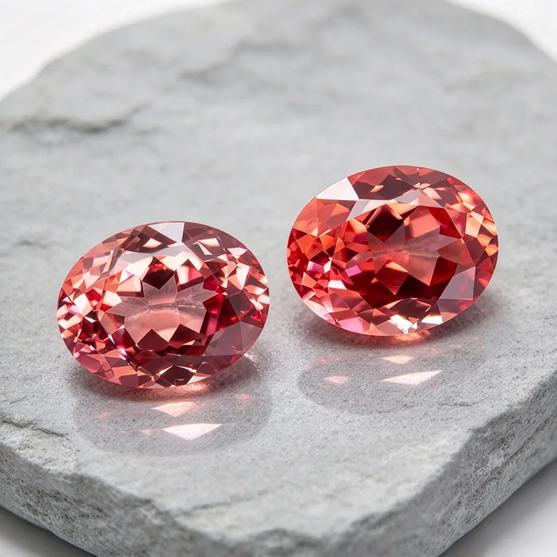 Oval Cut Lab Grown Padparadscha Sapphire Sunset Orange with AGL Certificate for Jewelry Making