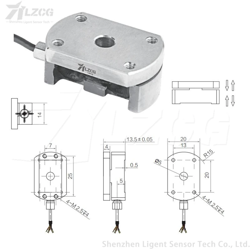 LFC-22A Industrial Engineering Load Cell 100/200/300/500N 1kN Planar Tension Compression Pull Push Sensor for Stress Force